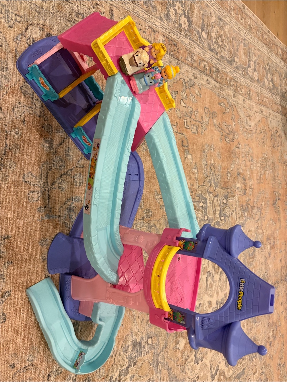 Little People Slide Playset - Pink, Blue & Purple & 2 Klip Klop Princesses